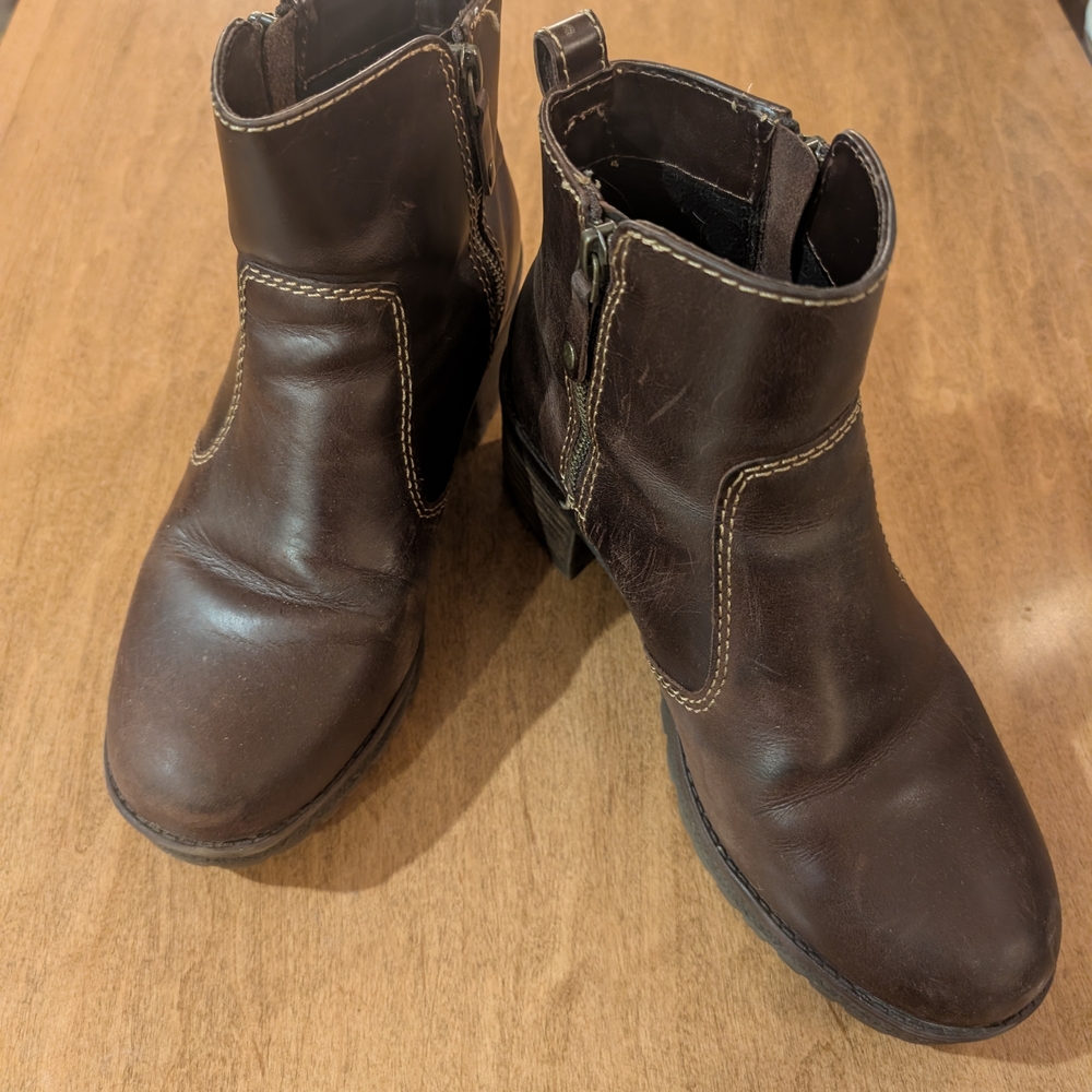 Kids Brown Leather Ankle Boots
